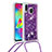 Coque Silicone Housse Etui Gel Bling-Bling avec Laniere Strap S03 pour Samsung Galaxy M20 Petit