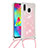 Coque Silicone Housse Etui Gel Bling-Bling avec Laniere Strap S03 pour Samsung Galaxy M20 Petit