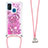 Coque Silicone Housse Etui Gel Bling-Bling avec Laniere Strap S03 pour Samsung Galaxy M21 Petit