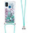 Coque Silicone Housse Etui Gel Bling-Bling avec Laniere Strap S03 pour Samsung Galaxy M21 Petit