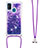 Coque Silicone Housse Etui Gel Bling-Bling avec Laniere Strap S03 pour Samsung Galaxy M21 Petit