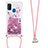 Coque Silicone Housse Etui Gel Bling-Bling avec Laniere Strap S03 pour Samsung Galaxy M21 Petit