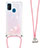 Coque Silicone Housse Etui Gel Bling-Bling avec Laniere Strap S03 pour Samsung Galaxy M21 Rose