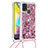 Coque Silicone Housse Etui Gel Bling-Bling avec Laniere Strap S03 pour Samsung Galaxy M21s Petit