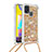 Coque Silicone Housse Etui Gel Bling-Bling avec Laniere Strap S03 pour Samsung Galaxy M31 Or