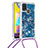 Coque Silicone Housse Etui Gel Bling-Bling avec Laniere Strap S03 pour Samsung Galaxy M31 Petit