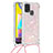 Coque Silicone Housse Etui Gel Bling-Bling avec Laniere Strap S03 pour Samsung Galaxy M31 Prime Edition Petit