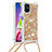 Coque Silicone Housse Etui Gel Bling-Bling avec Laniere Strap S03 pour Samsung Galaxy M51 Or