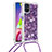 Coque Silicone Housse Etui Gel Bling-Bling avec Laniere Strap S03 pour Samsung Galaxy M51 Petit