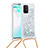 Coque Silicone Housse Etui Gel Bling-Bling avec Laniere Strap S03 pour Samsung Galaxy M80S Argent