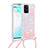 Coque Silicone Housse Etui Gel Bling-Bling avec Laniere Strap S03 pour Samsung Galaxy M80S Rose