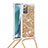 Coque Silicone Housse Etui Gel Bling-Bling avec Laniere Strap S03 pour Samsung Galaxy Note 20 5G Or