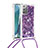 Coque Silicone Housse Etui Gel Bling-Bling avec Laniere Strap S03 pour Samsung Galaxy Note 20 5G Petit