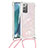 Coque Silicone Housse Etui Gel Bling-Bling avec Laniere Strap S03 pour Samsung Galaxy Note 20 5G Petit