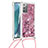 Coque Silicone Housse Etui Gel Bling-Bling avec Laniere Strap S03 pour Samsung Galaxy Note 20 5G Petit