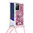 Coque Silicone Housse Etui Gel Bling-Bling avec Laniere Strap S03 pour Samsung Galaxy Note 20 Ultra 5G Petit