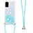 Coque Silicone Housse Etui Gel Bling-Bling avec Laniere Strap S03 pour Samsung Galaxy S20 5G Bleu Ciel