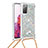 Coque Silicone Housse Etui Gel Bling-Bling avec Laniere Strap S03 pour Samsung Galaxy S20 FE 5G Petit