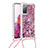 Coque Silicone Housse Etui Gel Bling-Bling avec Laniere Strap S03 pour Samsung Galaxy S20 FE 5G Rouge