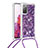 Coque Silicone Housse Etui Gel Bling-Bling avec Laniere Strap S03 pour Samsung Galaxy S20 Lite 5G Petit