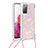 Coque Silicone Housse Etui Gel Bling-Bling avec Laniere Strap S03 pour Samsung Galaxy S20 Lite 5G Petit