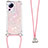 Coque Silicone Housse Etui Gel Bling-Bling avec Laniere Strap S03 pour Xiaomi Civi 2 5G Or Rose