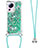 Coque Silicone Housse Etui Gel Bling-Bling avec Laniere Strap S03 pour Xiaomi Civi 2 5G Vert