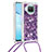 Coque Silicone Housse Etui Gel Bling-Bling avec Laniere Strap S03 pour Xiaomi Mi 10i 5G Violet