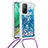 Coque Silicone Housse Etui Gel Bling-Bling avec Laniere Strap S03 pour Xiaomi Mi 10T 5G Bleu