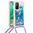 Coque Silicone Housse Etui Gel Bling-Bling avec Laniere Strap S03 pour Xiaomi Mi 10T Pro 5G Bleu