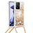 Coque Silicone Housse Etui Gel Bling-Bling avec Laniere Strap S03 pour Xiaomi Mi 11T 5G Or