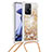 Coque Silicone Housse Etui Gel Bling-Bling avec Laniere Strap S03 pour Xiaomi Mi 11T Pro 5G Or