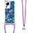Coque Silicone Housse Etui Gel Bling-Bling avec Laniere Strap S03 pour Xiaomi Mi 12 Lite NE 5G Bleu