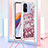 Coque Silicone Housse Etui Gel Bling-Bling avec Laniere Strap S03 pour Xiaomi Redmi 12C 4G Violet Clair