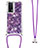 Coque Silicone Housse Etui Gel Bling-Bling avec Laniere Strap S03 pour Xiaomi Redmi K60 5G Violet