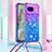 Coque Silicone Housse Etui Gel Bling-Bling avec Laniere Strap YB1 pour Google Pixel 8a 5G Violet