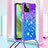 Coque Silicone Housse Etui Gel Bling-Bling avec Laniere Strap YB1 pour Motorola Moto G Power 5G (2023) Violet