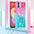 Coque Silicone Housse Etui Gel Bling-Bling avec Laniere Strap YB1 pour Samsung Galaxy F04 Petit