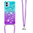 Coque Silicone Housse Etui Gel Bling-Bling avec Laniere Strap YB1 pour Samsung Galaxy F04 Petit