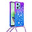 Coque Silicone Housse Etui Gel Bling-Bling avec Laniere Strap YB1 pour Xiaomi Poco X5 5G Violet