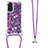 Coque Silicone Housse Etui Gel Bling-Bling avec Laniere Strap YB1 pour Xiaomi Redmi Note 11 4G (2022) Violet