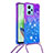 Coque Silicone Housse Etui Gel Bling-Bling avec Laniere Strap YB1 pour Xiaomi Redmi Note 12 5G Violet