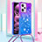 Coque Silicone Housse Etui Gel Bling-Bling avec Laniere Strap YB1 pour Xiaomi Redmi Note 12 Pro 5G Violet