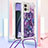 Coque Silicone Housse Etui Gel Bling-Bling avec Laniere Strap YB2 pour Motorola Moto G Stylus (2023) 4G Violet