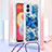 Coque Silicone Housse Etui Gel Bling-Bling avec Laniere Strap YB2 pour Samsung Galaxy A04 4G Petit
