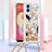 Coque Silicone Housse Etui Gel Bling-Bling avec Laniere Strap YB2 pour Samsung Galaxy F04 Or