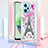 Coque Silicone Housse Etui Gel Bling-Bling avec Laniere Strap YB2 pour Xiaomi Poco X5 5G Or Rose