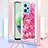 Coque Silicone Housse Etui Gel Bling-Bling avec Laniere Strap YB2 pour Xiaomi Poco X5 5G Rose Rouge
