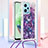 Coque Silicone Housse Etui Gel Bling-Bling avec Laniere Strap YB2 pour Xiaomi Poco X5 5G Violet