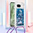 Coque Silicone Housse Etui Gel Bling-Bling avec Laniere Strap YB3 pour Google Pixel 8a 5G Bleu